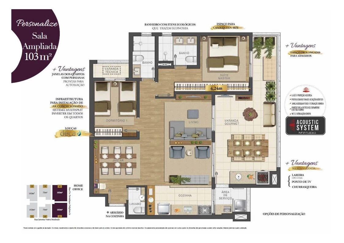 Sala ampliada 103 m²